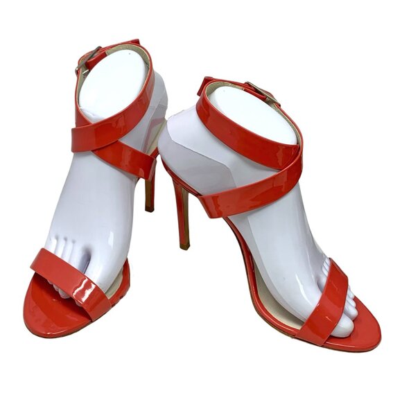 Pedro‎ Garcia  Cecily Patent Leather Ankle Wrap Heeled Sandals - Picture 11 of 11